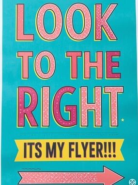 Teal & Pink 'Look to the Right' Card Holder
